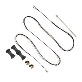 PATIKIL 46 Inch Bow String Replacement, Archery Bowstrings Accessories 12 Strands Bowstring with Finger Guard & 2 Brass Nock Points for Traditional Recurve Longbow, Black