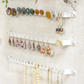 Wake Industry Kabette Wall Storage Accessory Bar White Necklace