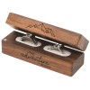 Unbranded Engraved Flip Wooden 2 Ring box for wedding Solid