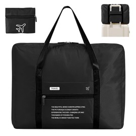 Cabin Bag 42x35x17 Underseat Foldable Travel Duffel Bag Holdall Tote Carry on Hand Luggage for Women and Men-Black