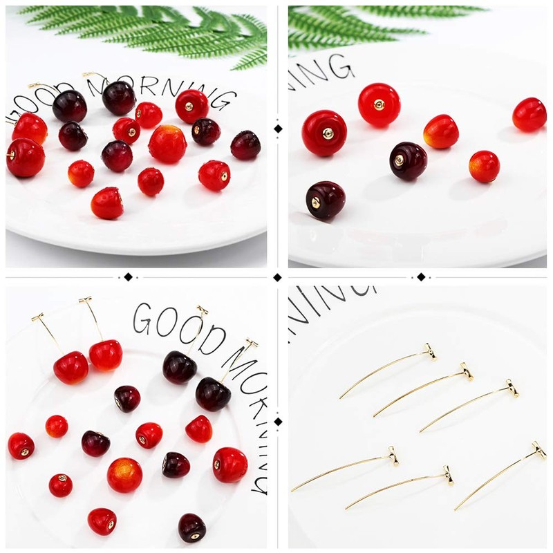 AMOR SPES Cute Earring 18K Gold Plating Cherry Stud Earrings