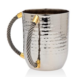 Godinger Wash Cup Hammered with Gold Cable Details