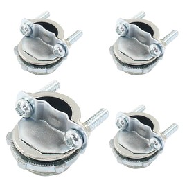 Murtenze 1/2Inch Clamp Cable Connector, Silver Clamp Type Cable Connectors for Metallic Conduit Electrical Box Protect Cables(4 PCS)