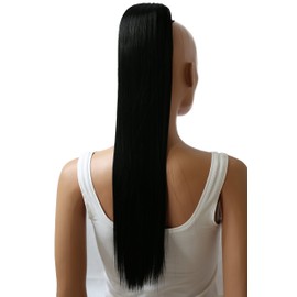 PRETTYSHOP 24" Hairpiece Ponytail Clip On Extension Long Hair Straight Red Mix H620