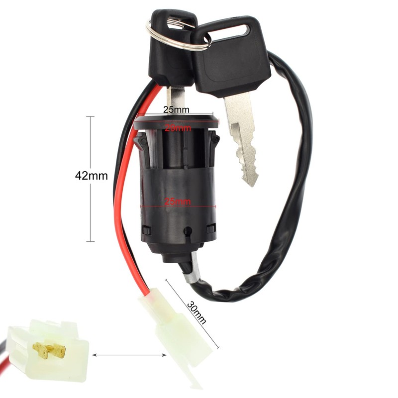 Riyitauto 2 PCS 2 Wire Ignition Key Switch for Electric