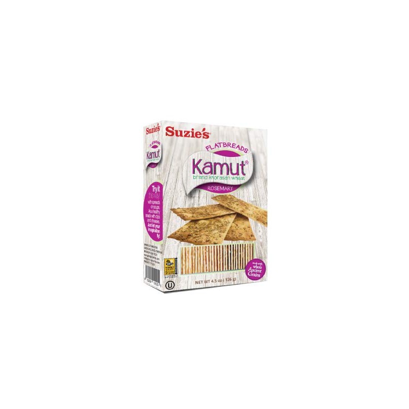Suzie's Kamut Flatbreads with Rosemary, 4.5 Ounce Boxes (Pack of