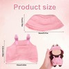 lasuroa 2pcs Miniature Doll Clothes Set, Pink Fisherman Hat &