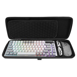 Linkidea Hard Travel Case for Compact 75% Keyboard and Mouse Case, Computer 84 Key Wireless/Wired Keyboard Carrying Case Protective Storage Box Bag, Compatible with ASUS ROG Azoth 75%