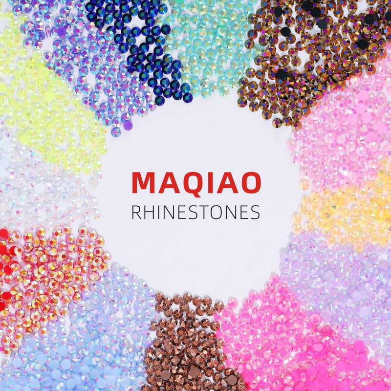 2500pcs 5mm Resin Rhinestones Bulk,Nail Art Rhinestones Kit with Wax