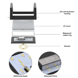 Sytmhoe Outdoor Wall Sconce Lights, 24W 5000K Daylight White Aluminum Exterior Light Fixture Wall Mount Ip65 Waterproof, Led Porch Light for Garage Walkway Hallway Backyard Garden.