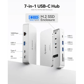 9-in-1 10Gbps USB C Hub with NVMe SSD Enclosure, Aluminum Cooling