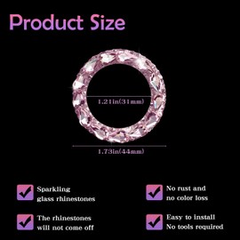 Blinglife Car Engine Start Stop Button Cover, Shiny Crystal Rhinestone Cover Protection Ring,Black Bling car Accessories, Bling Car Accessories for Wowen (Pink gem), Gem Pink