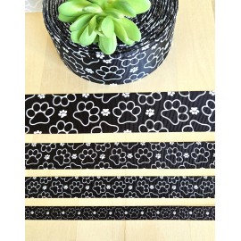 Unbranded 3/8, 5/8, 7/8 & 1.5"(1 YD) Paw Print Grosgrain Ribbon Dog Paw Cat Paw Print  - 3/8"