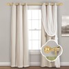 TANGWIN Gold Adjustable Curtain Rods for Windows:72-144 Inch Farmhouse Heavy