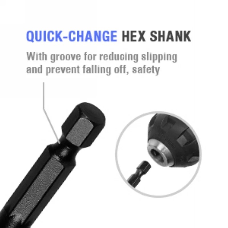 WORKPRO 10-Piece Pro Spade Drill Bit Set- Black Coating, Premium