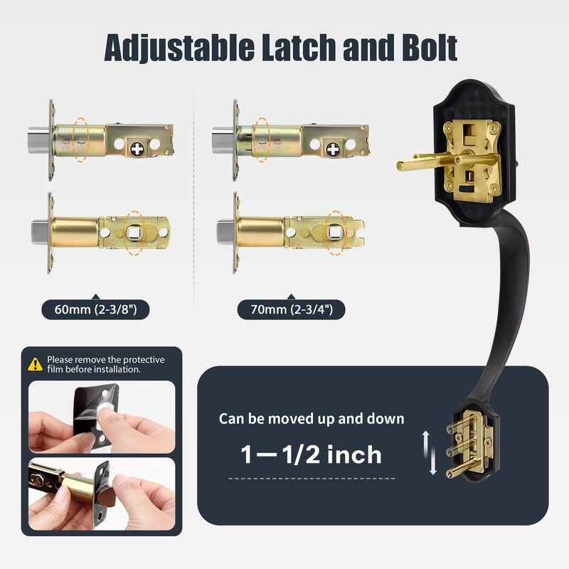 Gaurqiah Double Front Door Handleset with Deadbolt – Oil-Rubbed Bronze