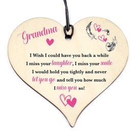 #1148 GRANDMA have you back Wood Love Heart Sign Memorial Birthday Gift Grave