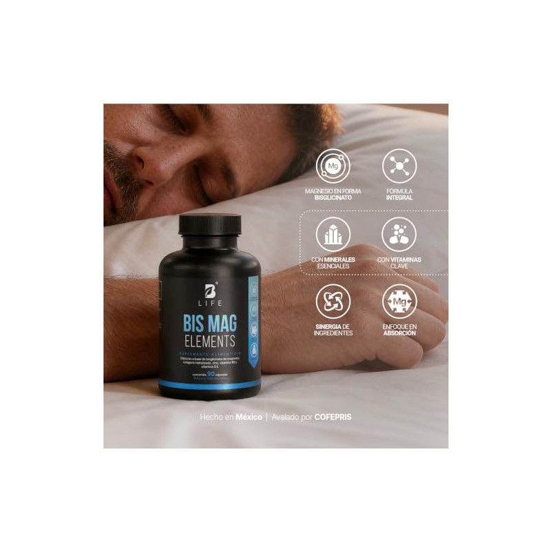 Life Bisglicinato Magnesio Cápsulas 1200mg Por Porción Alta Absorción Bis