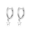Philip Jones Silver Plated Star Charm Hoop Earrings