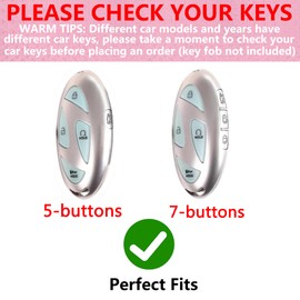 Simocky Fit for Hyundai Key Fob Cover with Diamond Keychain, Compatible with Hyundai 2023 2024 loniq 6 Grandeur GN7 KONA Smart Key Protector for Women (5/7 Buttons, Purple)