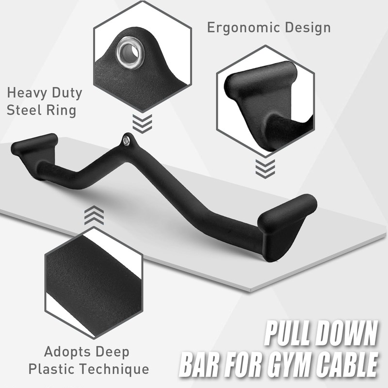 BLUSLM Lat Pull Down Bar T bar Row Attachment，V Bar