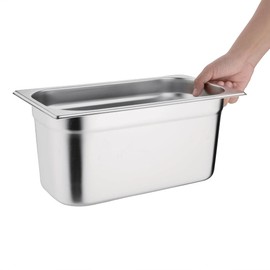 Vogue Gastronorm-Pfanne 1/3, Edelstahltablett, Tiefe: 150 mm, Fassungsvermögen: 5,7 Liter, Behälter für heiße und kalte Speisen, Bain-Marie-kompatibel, Deckel separat erhältlich, K934