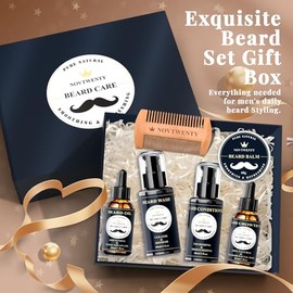 Beard Growth Kit Pcs Care For Men Includes Wash Oil Conditioner Balm Comb Gift Box Set Boyfriend Husband Fathers