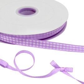 PHITUODA Purple Gingham Ribbon, 3/8" x 50 Yards Purple and White Checkered Ribbon Buffalo Plaid Ribbon Plaid Wired Ribbon Craft Ribbon for Gift Wrapping Hair Bows DIY Crafts Home Party Decoration