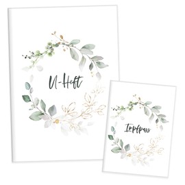 Medical record cover incl. Vaccination Certificate Compartment Green Gold | High-Quality Cover for Your Child’s Examination Book and Vaccination Certificate | Pregnancy Gifts for Pregnant Women