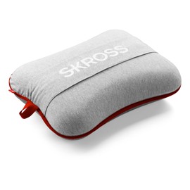 SKROSS - Mini-Reisekissen – Ultra-bequemes Reisekissen aus 100% PU-Memory-Schaum – waschbares Futter – für die Verwendung im Flugzeug, im Zug, im Auto – dunkelgraue Farbe