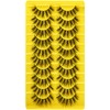 QUNETY Fluffy Mink Lashes Wispy 8D False Eyelashes Fake Lash