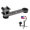 Triple Cold Shoe Mount, Gimbal Microphone Light Extension Bar Bracket