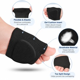 Metatarsal Pads for Women and Men – Soft Gel Forefoot Cushion Support for Daily Walking, Standing, and Comfortable Shoe Wear