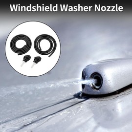 TUCKBOLD Windscreen Washer Nozzle for Dodg Grand Caravan 2008-2020 No. 55077460AA Front Black with 2 Pieces 1 Meter Liquid Hose 1 Set