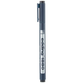 edding 1880 Precision fine Felt tip Pen - Black - 1 Pen - Line Width 35 mm - Fine Felt for Precise Writing and Sketching - Fine Metal Coated tip - Suitable for rulers and Stencils