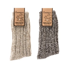 LEO Design 2 Pack Men Thermal socks, Natural Premium Norwegian Wool, Heavy Lambs wool and cotton blend Socks, Thick & Warm (9.5-12.5, Bundle 1)