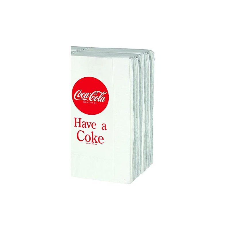 Tablecraft CC380 Coca-Cola Logo Printed Napkins (100 Pack), Red Paper