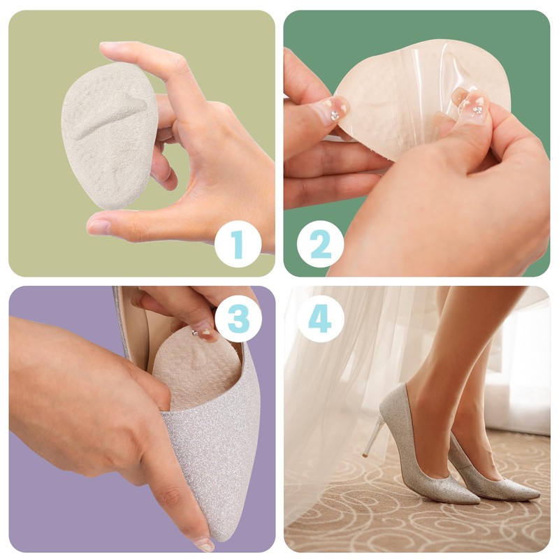 8 pieces forefoot pads gel, reusable bunion pad forefoot, high