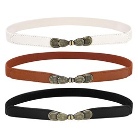 3 Pieces Of Vintage Belts, Simple Belts, Elastic Elastic Belts, Decorative Belts For Women, Fashionable Thin Belts