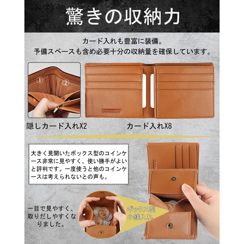 Men's Bi-Fold Wallet, Japanese Tochigi Leather, Bi-Fold Wallet, Genuine Leather,