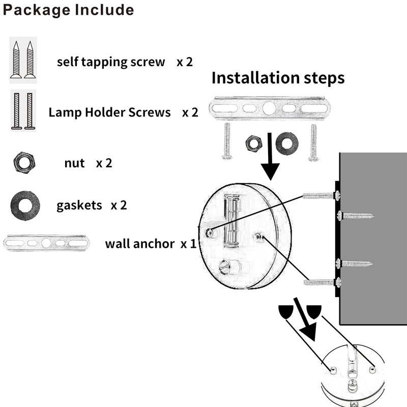 Lysed Wall Mounted Bedside Lamps with USB and 2 Pin
