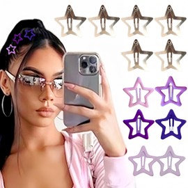 JeVenis Purple Star Kawaii Hair Y2K Hair Clip Y2k Accessories Star Y2k Hair Clips Y2k Hair Accessories Emo Hair Accessories Disco Hair Accessories