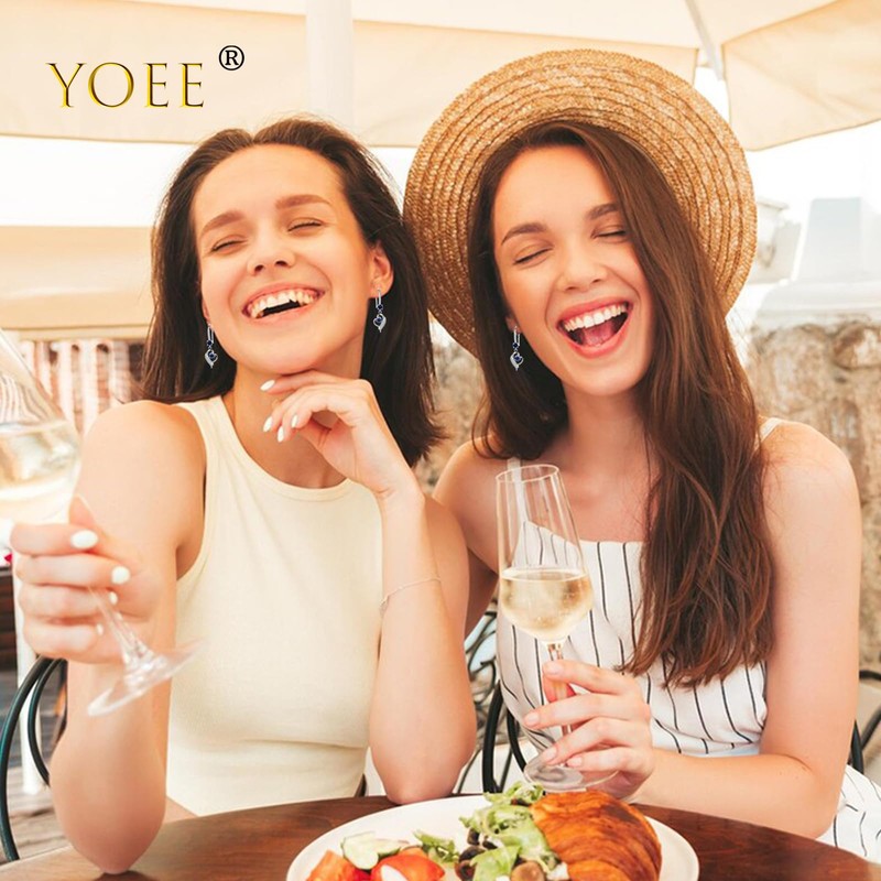 Blue Topaz Earrings Sterling Silver Drop Earrings for Women, Silver