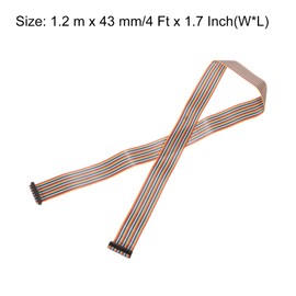 MECCANIXITY IDC Rainbow Wire Flat Ribbon Cable 2.54mm Pitch 34 Pin Connection Line FC Dual Female Black Connector for DIY Experiment 4 Ft Length 1 Pcs