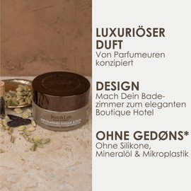 Jean & Len Exfoliating Sugar Scrub Cardamom & Tonka for a Fragrant Cleansing Experience with Rich Oils High Quality Jar, Sugar Oil Scrub No Parabens & Silicones, 200 ml