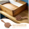 WOONEKY Portable Scalp Massager Comb Wooden Cat Hair Brush Natural