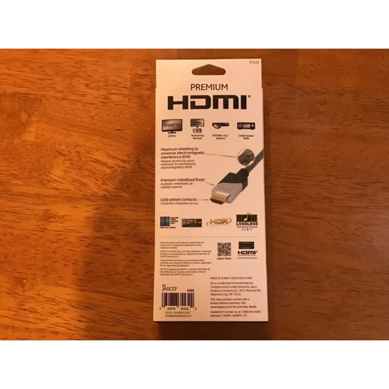 GE premium high speed hdmi cable 4k