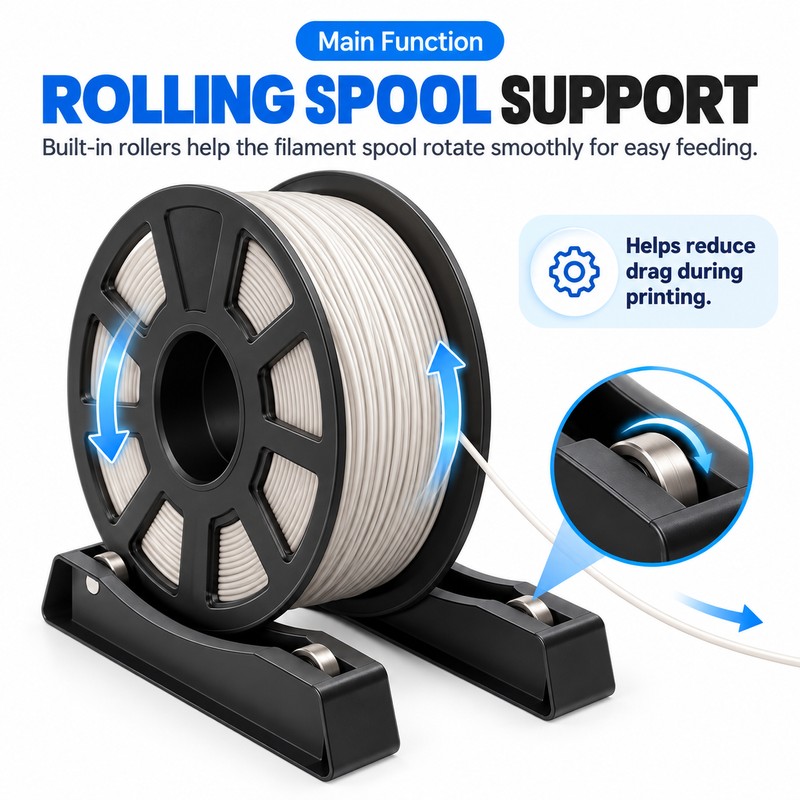 3D Printer Filament Spool Holder for 1KG PLA, PETG, TPU