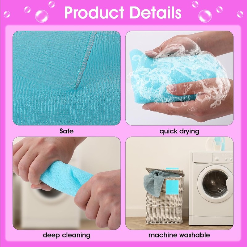 Paños Exfoliantes para Espalda – Set 3 de Nylon Premium