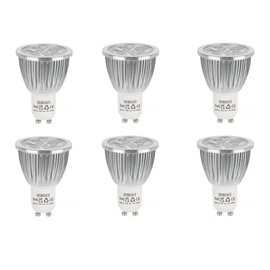 HOROACE 6Pcs GU10 Day White LED Bulbs Long Neck, Aluminum Alloy Radiator, Wide Beam Angle 60°,Superbright Energy Saving Spotlight Bulbs 60W Halogen Equivalent,85V-265V,GU10 6W 560lumens(Day White)